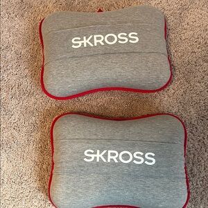 Gray and Red Travel Pillow Set